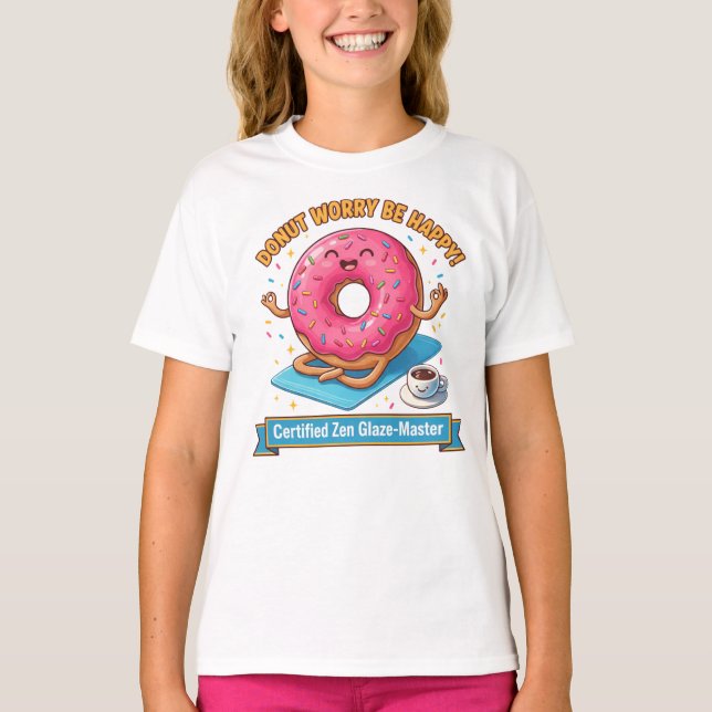 Donut & Coffee Zen Squad – Roligt T Shirt (Framsida)