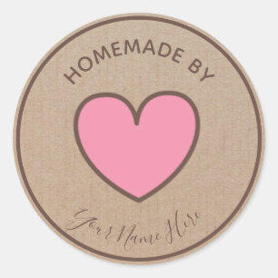 Donut Cookie Cake Heart Homemade by Vintage Craft Runt Klistermärke