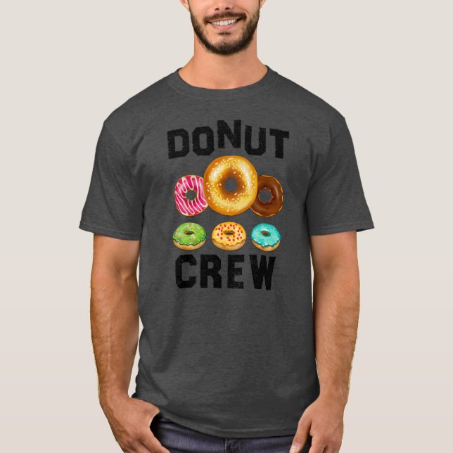 Donut Crew Design För manar Women Kids Funny Donut T Shirt (Framsida)