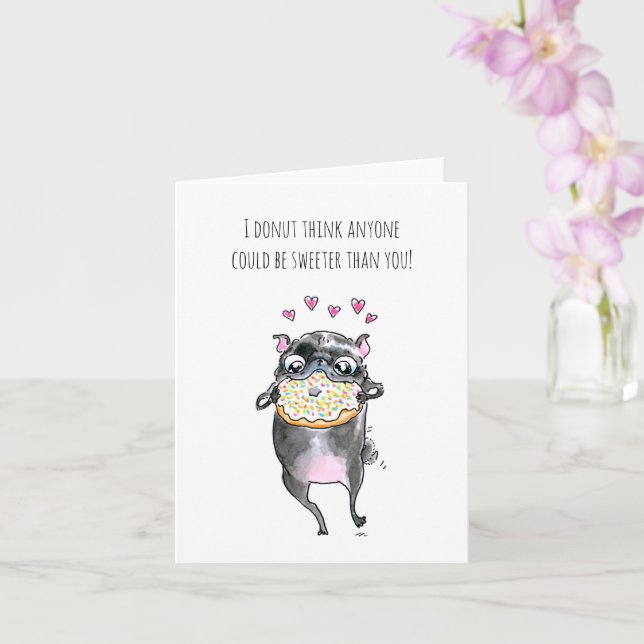 Donut Dance Pug Kort (Orkide)