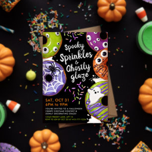 Donut Decorating Halloween fest Anpassade Inbjudningar