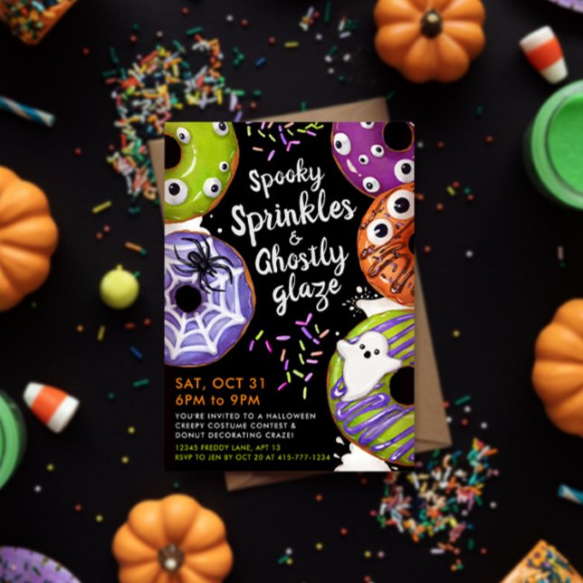 Donut Decorating Halloween fest Anpassade Inbjudningar (Skapare uppladdad)
