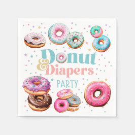 Donut & Diaper Baby dusch Party Napkins Pappersservett