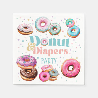 Donut & Diaper Baby dusch Party Napkins Pappersservett