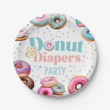 Donut & Diaper Baby Shower Party Papper Plate