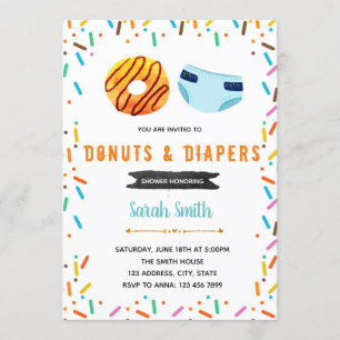 Donut Diaper Party-inbjudan Inbjudningar