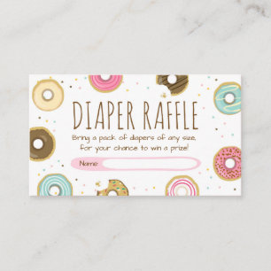 Donut Diaper Raffle Card Doughnut Sprinkle Diaper Tilläggskort