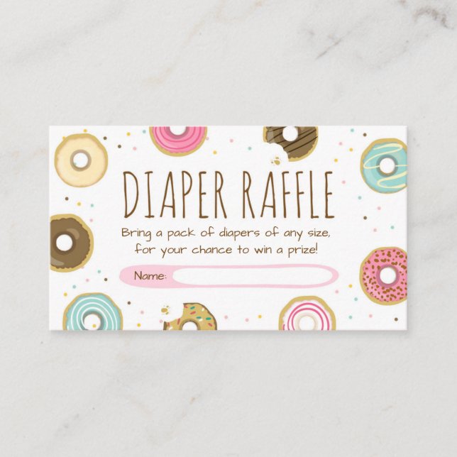 Donut Diaper Raffle Card Doughnut Sprinkle Diaper Tilläggskort (Framsida)