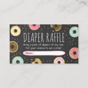 Donut Diaper Raffle Card Doughnut Sprinkle Diaper Tilläggskort