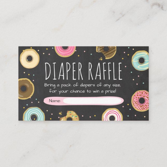 Donut Diaper Raffle Card Doughnut Sprinkle Diaper Tilläggskort (Framsida)