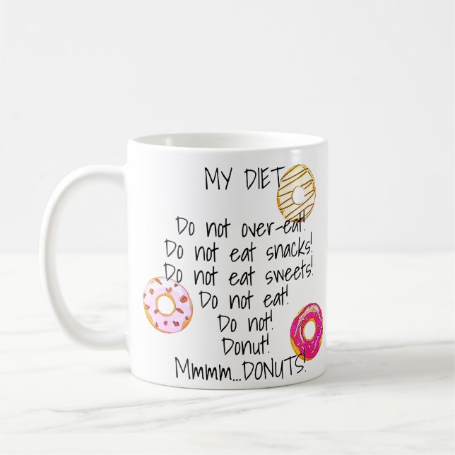 Donut Diet Funny Humous Doughnut Snack Food Kaffemugg (Vänster)