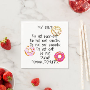 Donut Diet Funny Humous Doughnut Snack Food Pappersservett