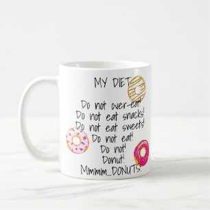Donut Diet Lustigt humoristiskt johannesbröd Kaffemugg