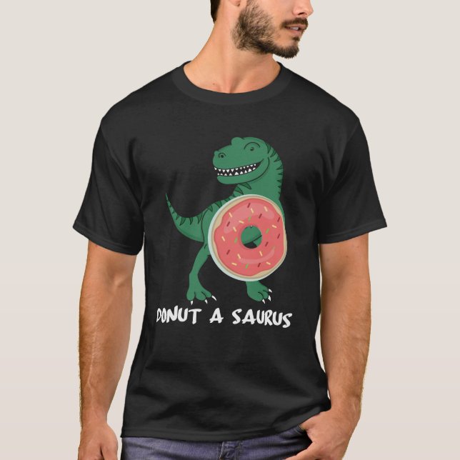 Donut Dinosaur Foodie Dino Älskare T Shirt (Framsida)