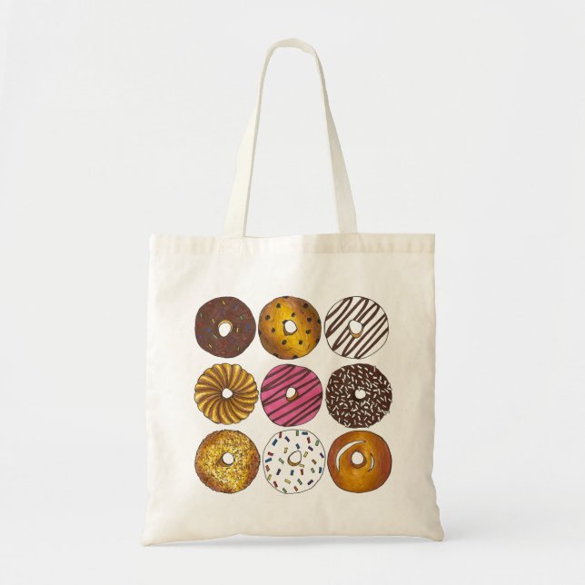 Donut Donuts Asst. Mat av frukost Tygkasse (Framsidan)