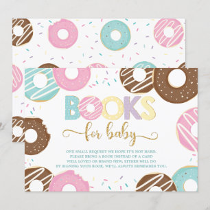 Donut Doughnut Baby Shower har ett Bok-kort Inbjudningar