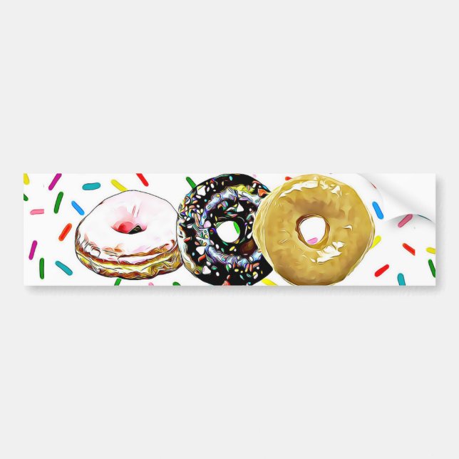 Donut Doughnut Bumper Stickers Bildekal (Framsidan)