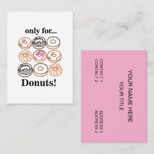 Donut Doughnut Sweet Bakery Food Visitkort