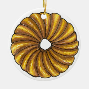 Donut Dozen Fransk Twist Doughnut Pastry Julgransprydnad Keramik