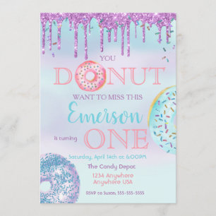 Donut, du vill inte ha miss födelsedag inbjudningar