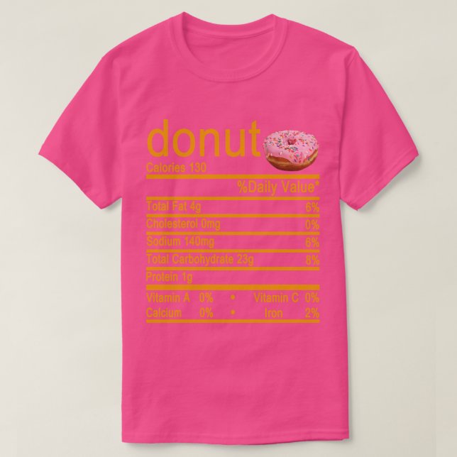 donut Etikett för näringsfetter T Shirt (Design framsida)