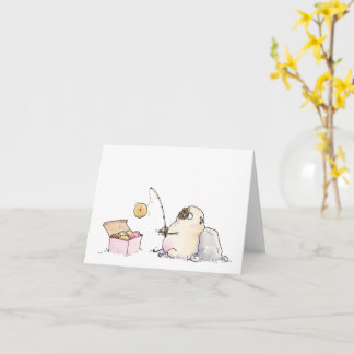 Donut Fishing pug Card Kort