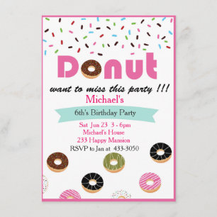 Donut Födelsedagsfest inbjudan