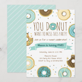 Donut Födelsedagsfest inbjudan Donut vill missa