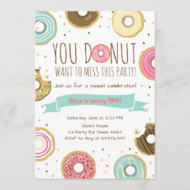 Donut Födelsedagsfest inbjudan Donut vill missa