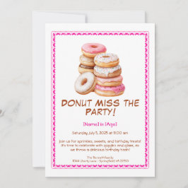 Donut Födelsedagsfest inbjudan - Färgämnen och Rol