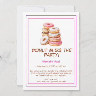 Donut Födelsedagsfest inbjudan - Färgämnen och Rol