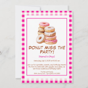 Donut Födelsedagsfest inbjudan - Färgämnen och Rol
