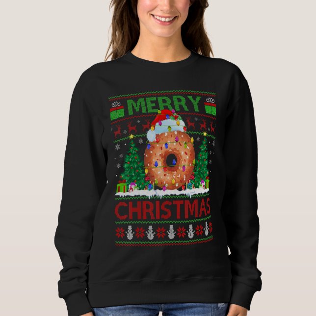 Donut Food   Xmas Tree Ugly Santa Donut Christmas T Shirt (Framsida)