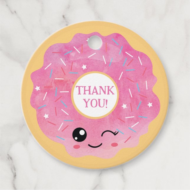 Donut fröken ut gåvor etiketter (Framsida)