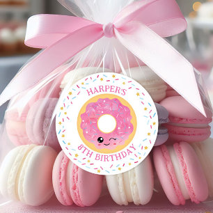 Donut fröken ut runt klistermärke