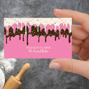 Donut Frosting Sprinkles Baker Bakery Visitkort