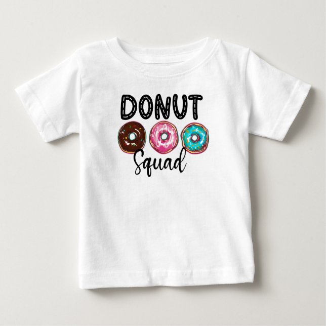 Donut-fyrkantsgrupp som matchar Party-tema T-Shirt (Framsida)