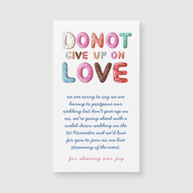 DONUT Ge på Kärlek om ändring av datumkort (Framsida)