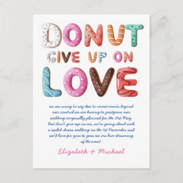 DONUT Ge på Kärlek om ändring av programdatum Vykort