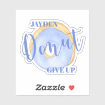 Donut Ge Up - Cute Blue Donut Personlig Vinyl - Up