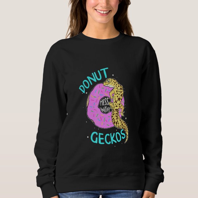 Donut geckos Leopard Gecko Lizard reptilkeeper T Shirt (Framsida)