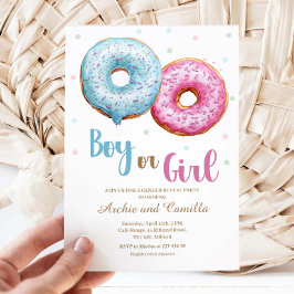 Donut Gender Reveal Boy eller Girl Party-inbjudan Inbjudningar