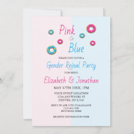 Donut Gender Reveal Inbjudningar