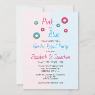 Donut Gender Reveal Inbjudningar