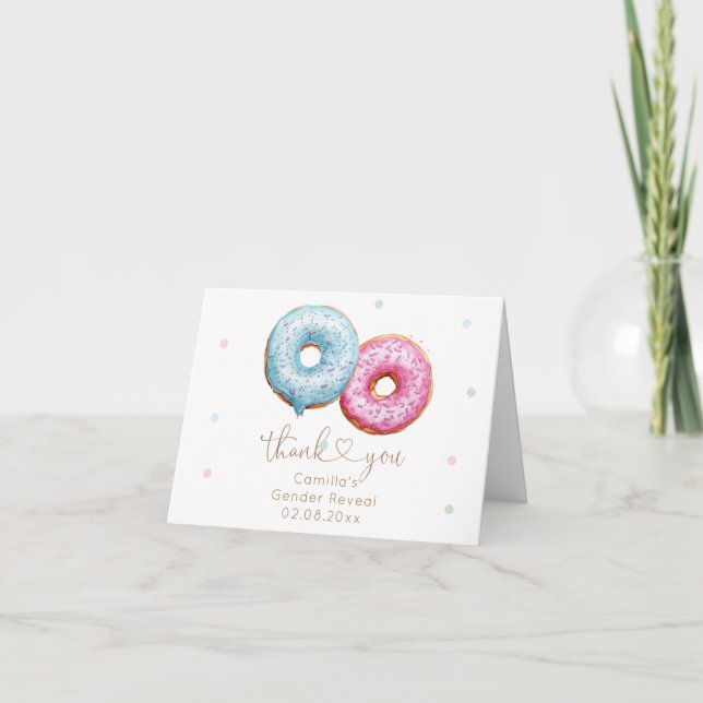 Donut Gender Reveal Tack Kort (Framsida)