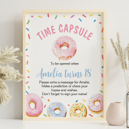 Donut Girl Birthday Time Capsule-tecken Poster