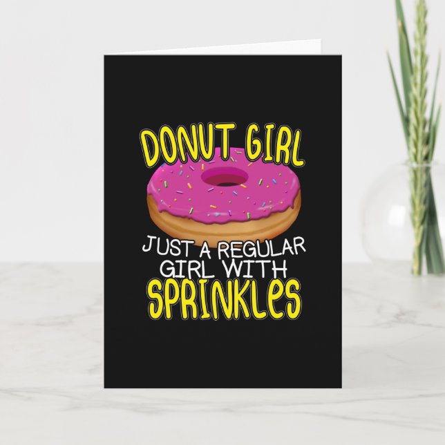Donut GIrl - Doughnut Älskare med Sprinkles Kort (Framsida)