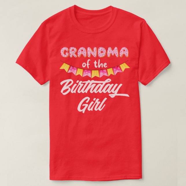 Donut Grandma of the Birthday Girl T Shirt (Design framsida)