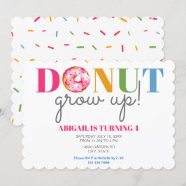 Donut GroUp Cute Birthday sprinkles party children Inbjudningar