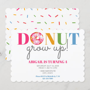 Donut GroUp Cute Birthday sprinkles party children Inbjudningar